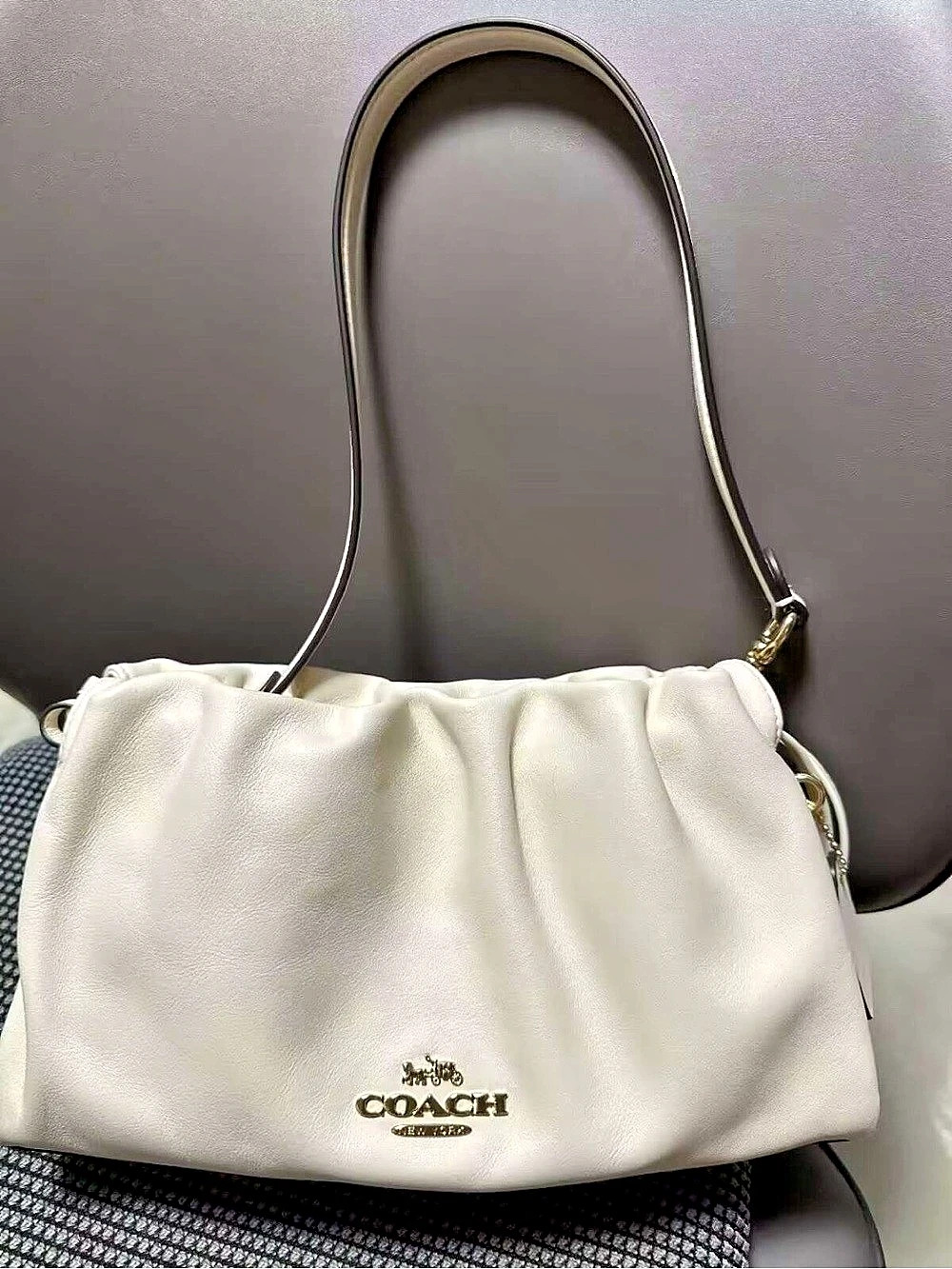 Coach Teri Shoulder Bag With Ruching in White